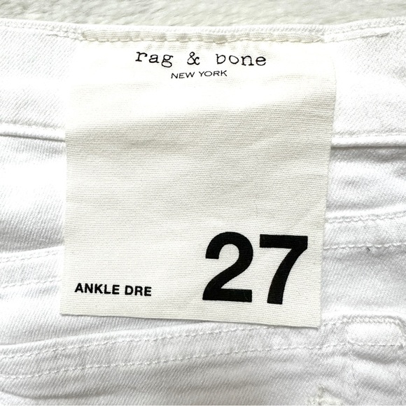 NWT $195 Rag & Bone White Ankle Dre Capri Jeans Size 27 - Picture 6 of 11